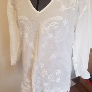 White cotton beach cover-up